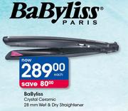 BaByliss Crystal Ceramic 28mm Wet & Dry Staraightener-Each