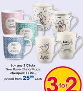 Clicks New Bone China Mugs-Each