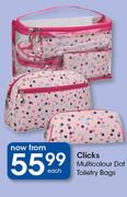 Clicks Multicolour Dot Toiletry Bags-Each
