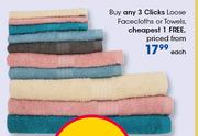 Clicks Loose Facecloths Or Towels-Each