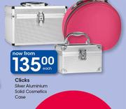 Clicks Silver Aluminium Solid Cosmetics Case-Each