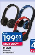 M Stuff Bluetooth Headphones-Per Pair