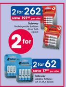 Safeway Rechargeable Batteries AA Or AAA 4 Pack-For 2 Per Offer