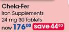 Chela-Fer Iron Supplements 24mg Tablets-30's Per Pack