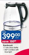 Kambrook 1.7Litre Glass Kettle-Each
