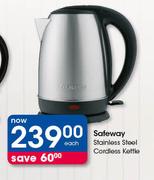 Safeway Stainless Steel Cordless Kettle-Each