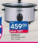 Kambrook 6-Litre Stainless Steel Slow Cooker-Each