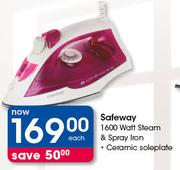Safeway 1600 Watt Steam & Spray Iron-Each