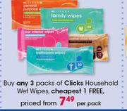 Clicks Household Wet Wipes-Per Pack