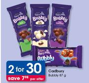 Cadbury Bubbly 87g-For 2 Per Offer