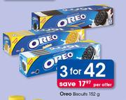 Oreo Biscuits 152g-For 3 Per Offer