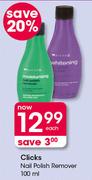 Clicks Nail Polish Remover 100ml-Each