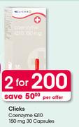 Clicks Coenzyme Q10 150mg Capsules-2X30's