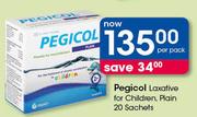 Pegicol Laxative For Children, Plain Sachets-20's Per Pack