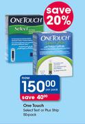 One Touch Select Test Or Plus Strip-50's Per Pack
