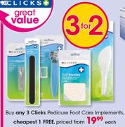 Clicks Pedicure Foot Care Implements-Each