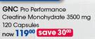 GNC Pro Performance Creatine Monohydrate 3500 mg 120 Capsules-Per Pack