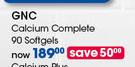 GNC Calcium Complete 90 Softgels-Per Pack