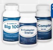 GNC B-Complex + Energy 120 Capsules Or Big 100, 100 Vegetarian Caplets-Per Pack