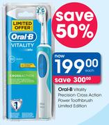 Oral-B Vitality Precision Cross Action Power Toothbrush Limited Edition-Each