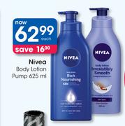 Nivea Body Lotion Pump-625ml Each