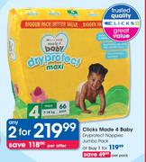 Clicks Made 4 Baby Dryprotect Nappies Jumbo Pack-For 2
