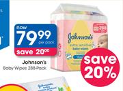 Johnson's Baby Wipes-288's Pack Per Pack