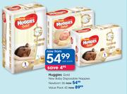 Huggies Gold Disposable Nappies Newborn-26 Per Pack