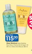 Shea Moisture Baby Toiletries Raw Shea, Chamomile & Argan Oil 59ml Or Olive Oil & Marula 384ml-Each