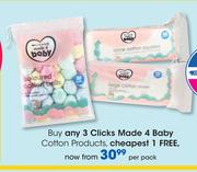 Clicks Made 4 Baby Cotton Products-Per Pack