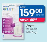 Avent Breast Milk Bags-25 Per Pack