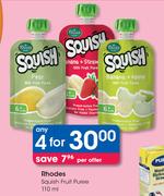 Rhodes Squish Fruit Puree-4x110ml Per Offer
