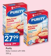 Purity Baby Cereal With Milk-200g Each