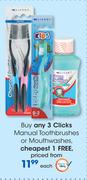 Clicks Manual Toothbrushes Or Mouthwashes-Each