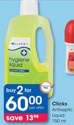 Clicks Antiseptic Liquid -2 x 750ml Per Offer