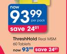 Threshold Real MSM 60 Tablets-Per Pack