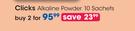 Clicks Alkaline Powder 10 Sachets-For 2