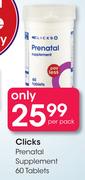 Clicks Prenatal Supplement 60 Tablets-Per Pack