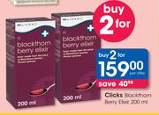 Clicks Blackthorn Berry Elixir-2x200ml Per Offer