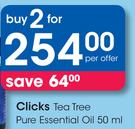 Clicks Tea Tree Pure Essential Oil-2 x 50ml