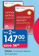 Clicks Cinnamon Extract 30 Capsules-For 2