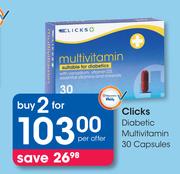 Clicks Diabetic Multivitamin 30 Capsules-For 2