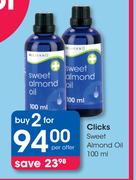 Clicks Sweet Almond Oil-2 x 100ml