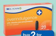 Clicks Overindulgence 20 Capsules-For 2