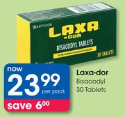 Laxa-Dor Bisacodyl 30 Tablets-Per Pack