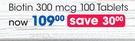 GNC Biotin 300mcg 100 Tablets-Each