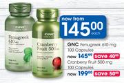 GNC Fenugreek 610mg 100 Capsules-Each