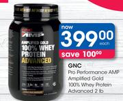 GNC Pro Performance AMP Amplified Gold 100% Whey Protein Advanced 2lb-Each