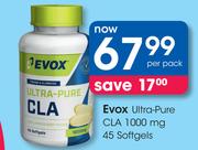 Evox Ultra-Pure CLA 1000mg-45's Softgels Per Pack