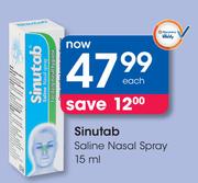 Sinutab Saline Nasal Spray-15ml Each